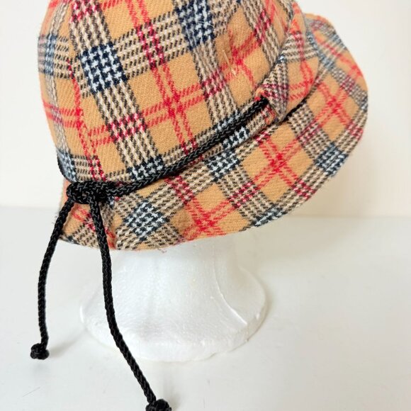 Vintage Fall Vibes Bucket Hat Windowpane Plaid Adjustable Drawstring For Women - Picture 9 of 11